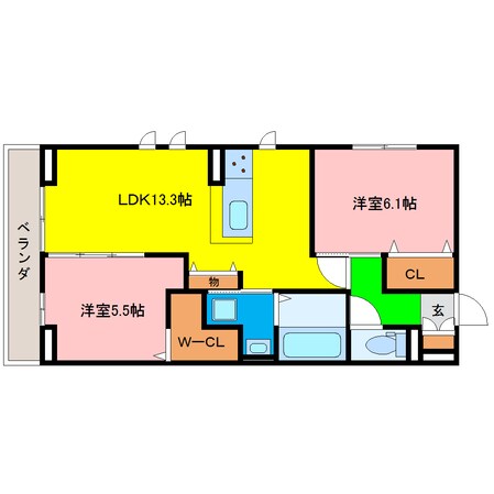 二軒屋駅 徒歩5分 1階の物件間取画像